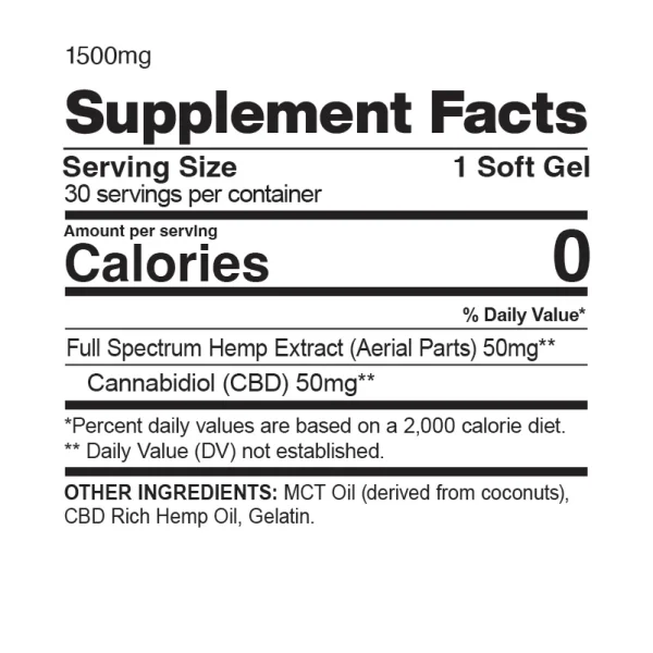 CBDfx | CBD Capsules Full Spectrum | 1500mg CBD - 30ct - Image 2
