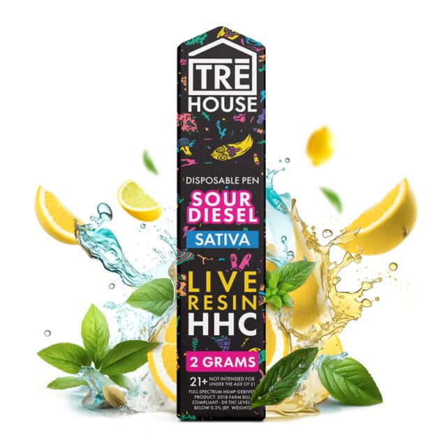 Front of Sour Diesel Live Resin HHC Vape with sleek design and bold diesel-inspired details