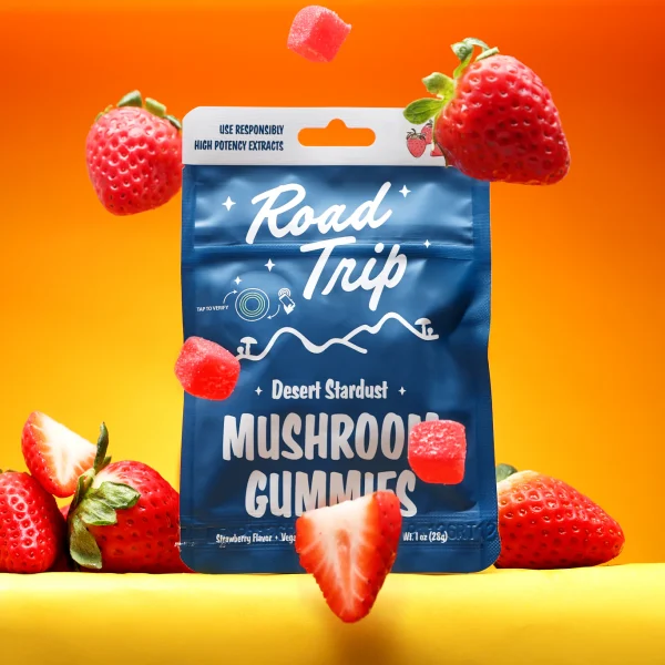 Road Trip | Strawberry Mushroom Gummies  | Desert Stardust - High Potency Extract - 8ct - Image 2