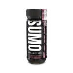 Alt Text: Half Bak’d Cotton Candy Swirl Sumo Gummies jar from the Sumo Collection, black cylindrical jar with white SUMO text and pink flavor label.